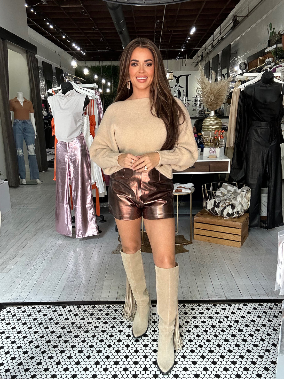 Izabel Metallic Shorts