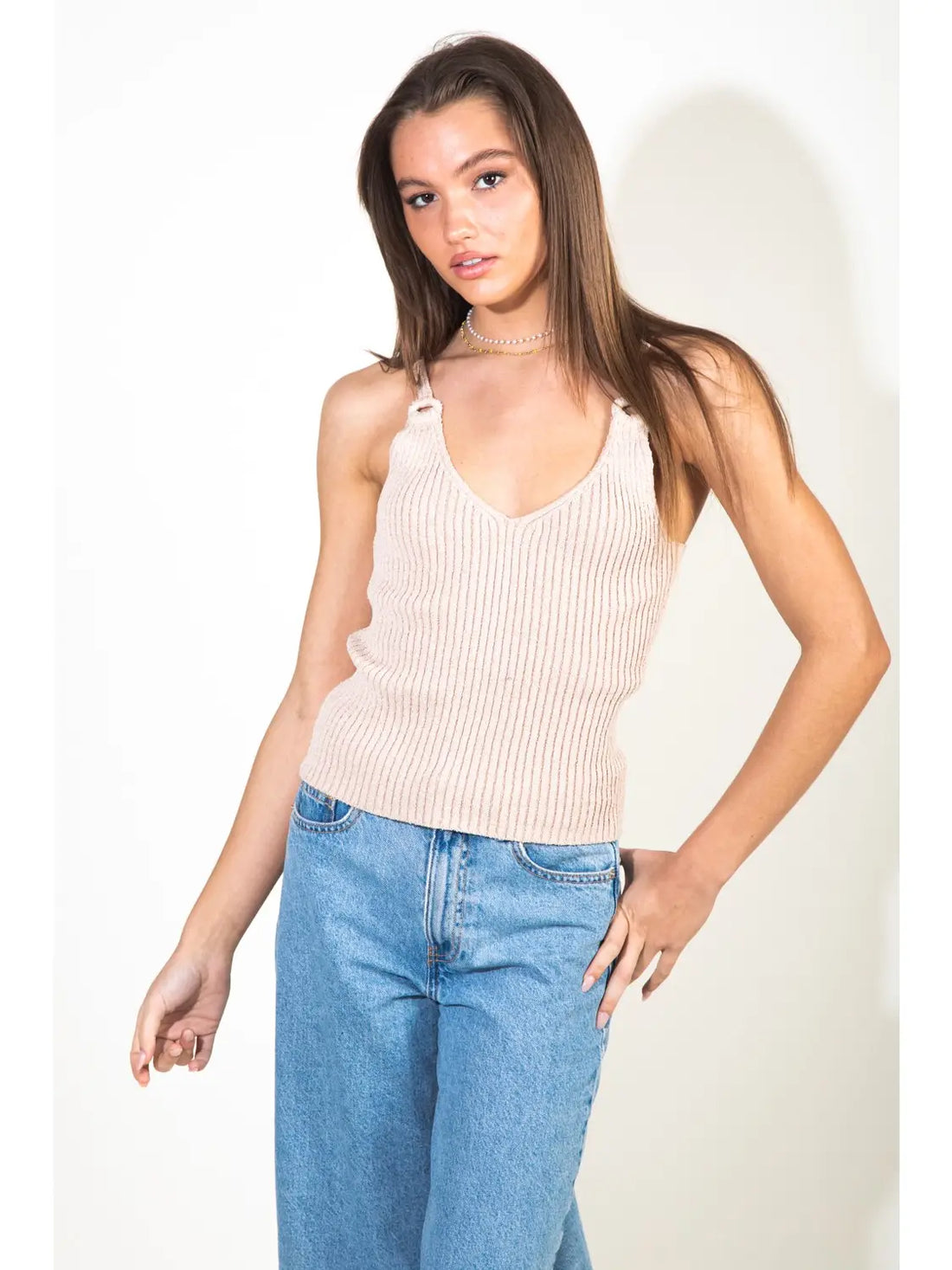 Sullivan Knit Tank in Taupe
