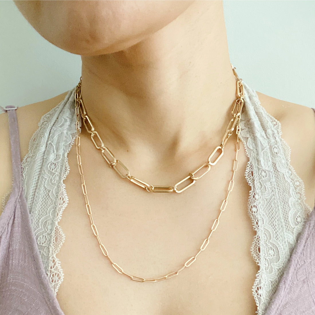 The Biggest Link double chain necklace