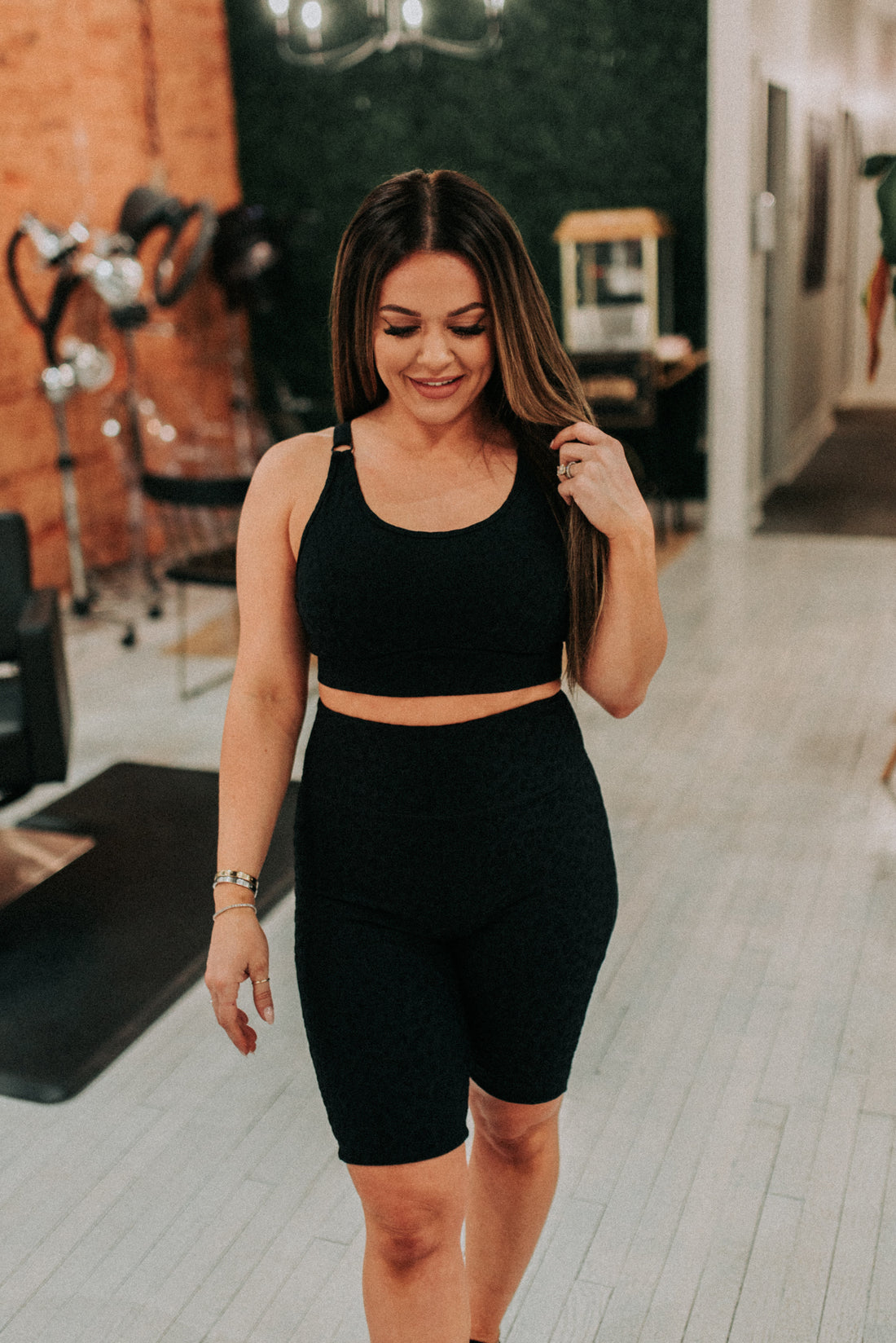 Adrianna Leopard Biker Shorts