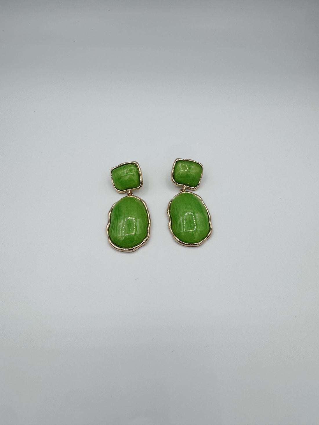 Green Geometric Earrings