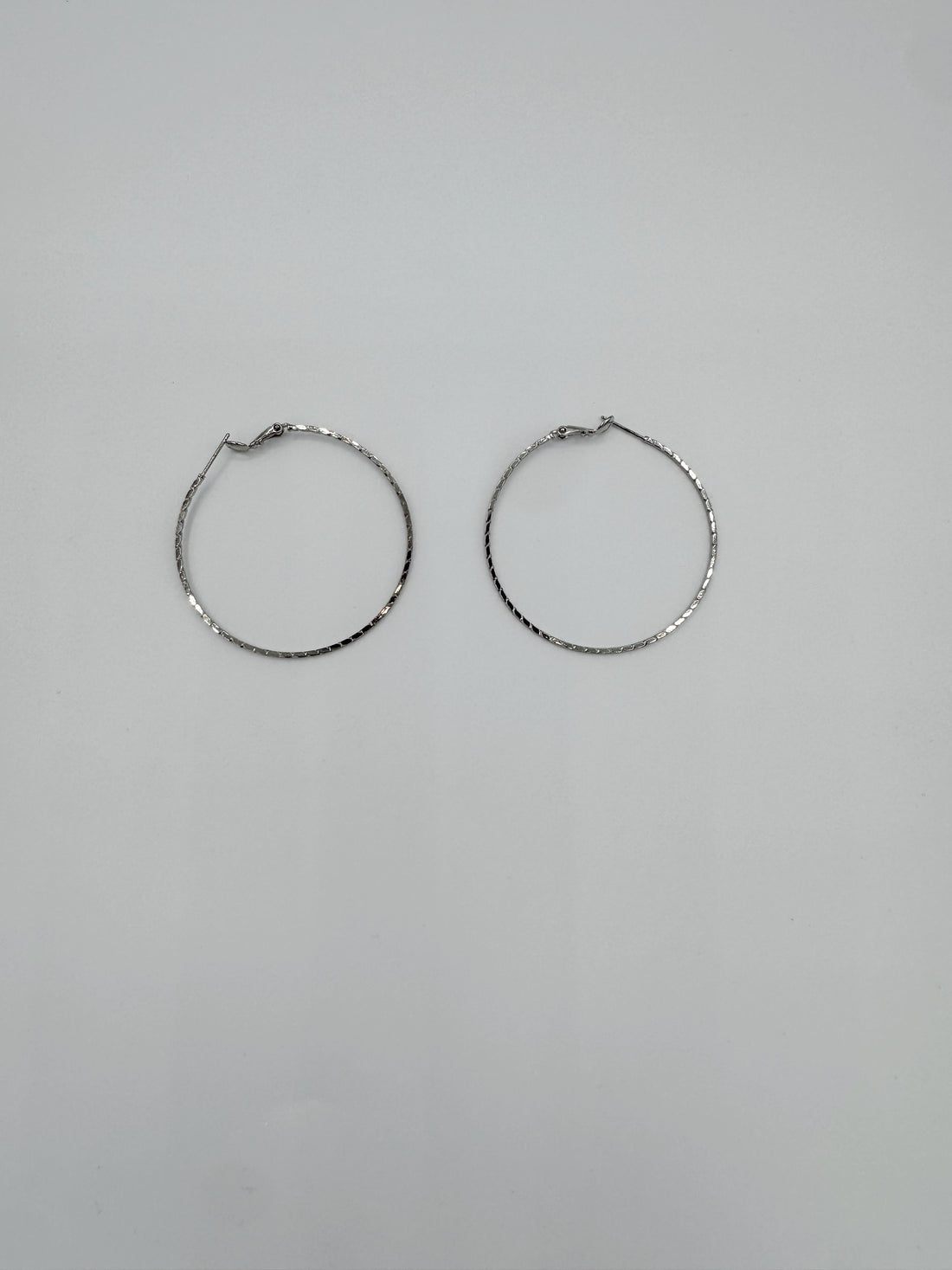 Thin Silver Hoops